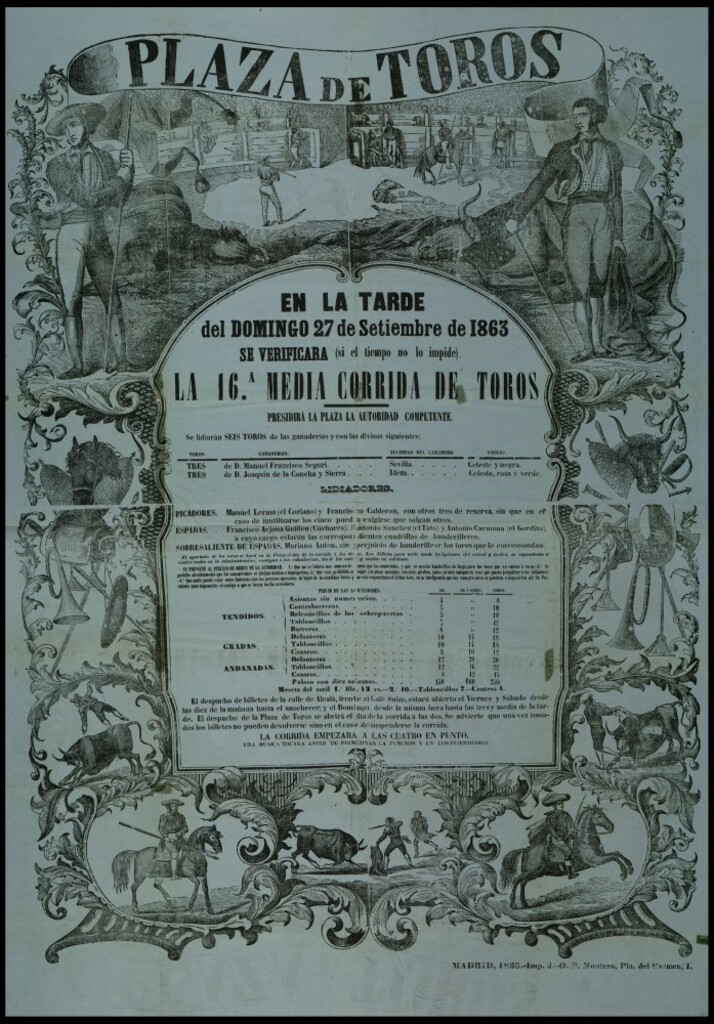 Miniatura de Corrida de toros celebrada el día 27 de septiembre de 1863