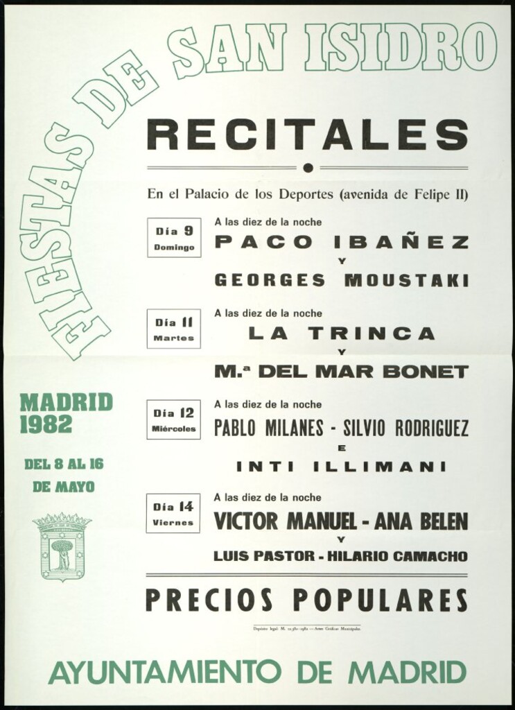 Miniatura de Fiestas de San Isidro, Recitales, 1982