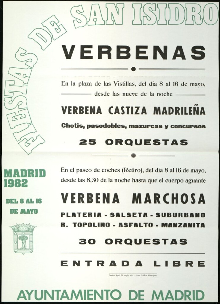 Miniatura de Fiestas de San Isidro, Verbenas, 1982