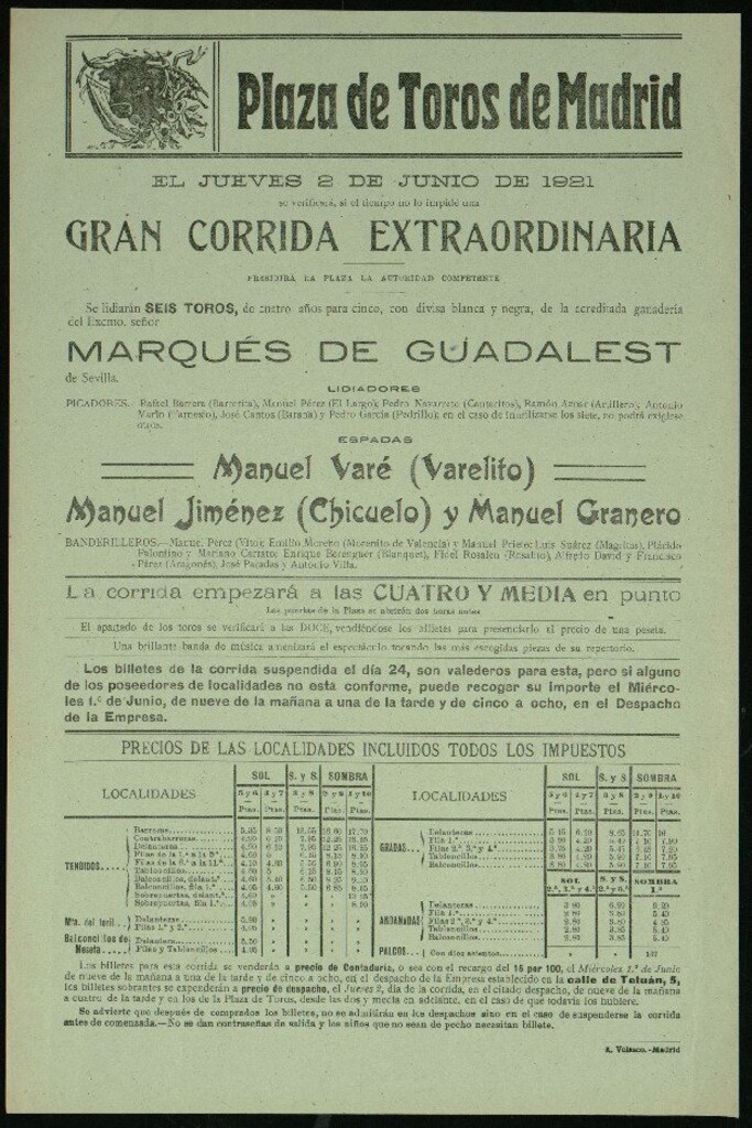 Miniatura de Plaza de Toros de Madrid, 2 de junio de 1921