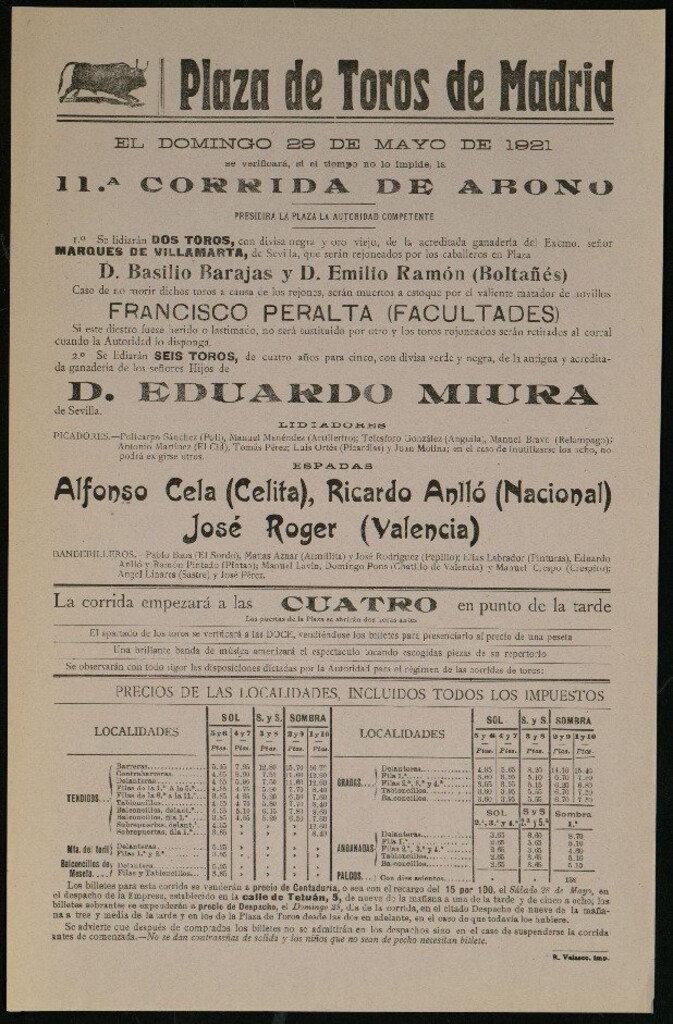 Miniatura de Plaza de Toros de Madrid, 29 de mayo de 1921