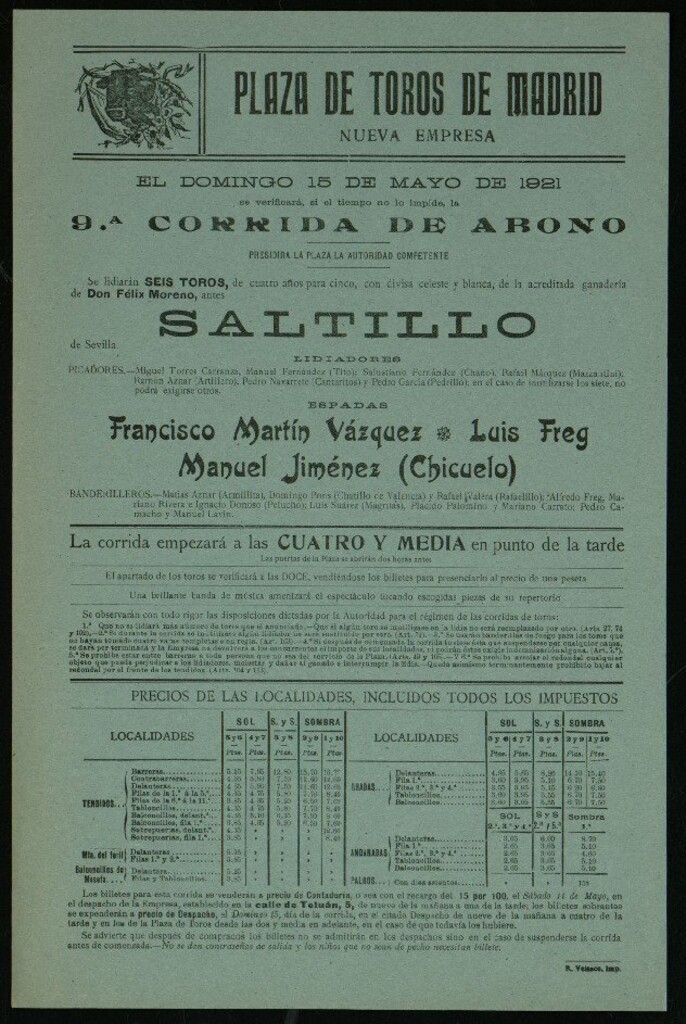 Miniatura de Plaza de Toros de Madrid, 15 de mayo de 1921