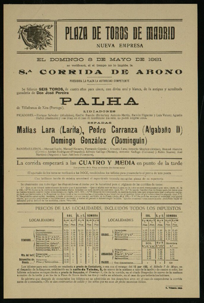 Miniatura de Plaza de Toros de Madrid, 8 de mayo de 1921