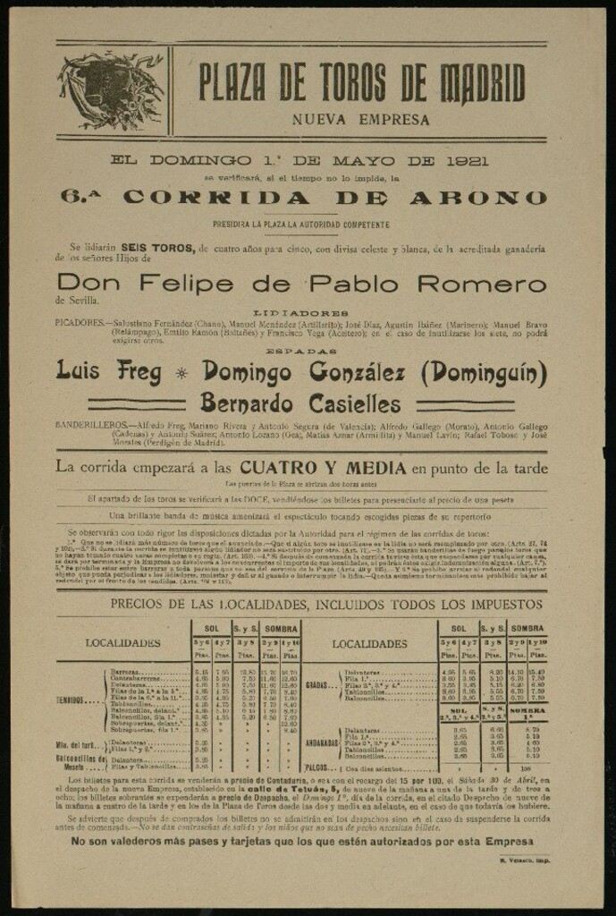 Miniatura de Plaza de Toros de Madrid, 1 de mayo de 1921