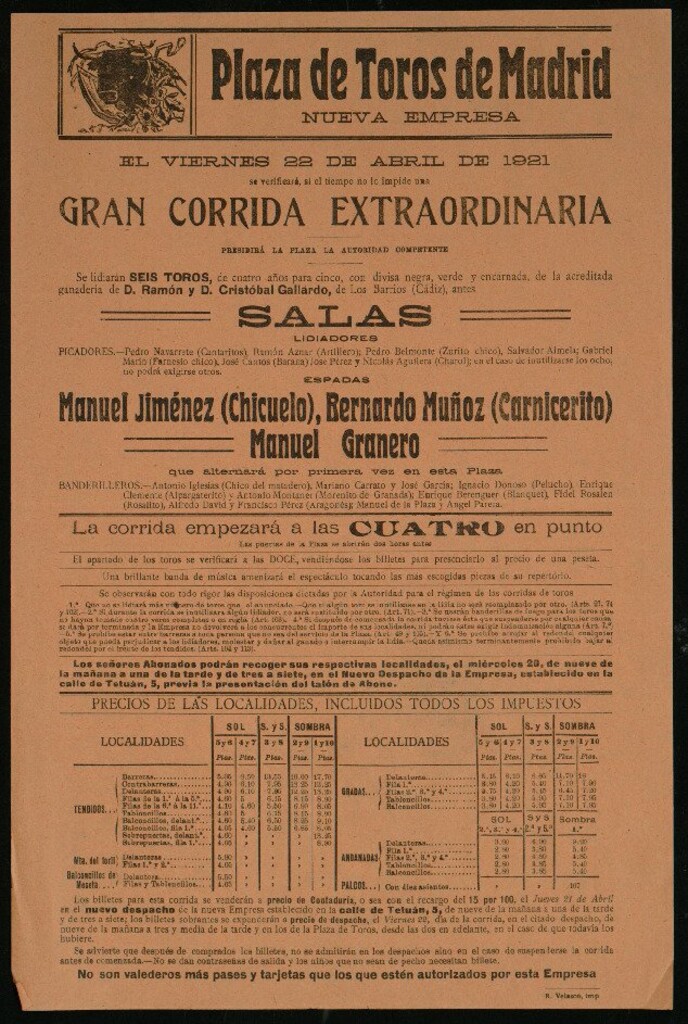 Miniatura de Plaza de Toros de Madrid, 22 de abril de 1921
