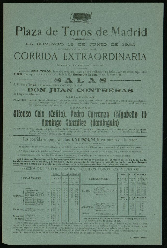Miniatura de Plaza de Toros de Madrid, 13 de junio de 1920