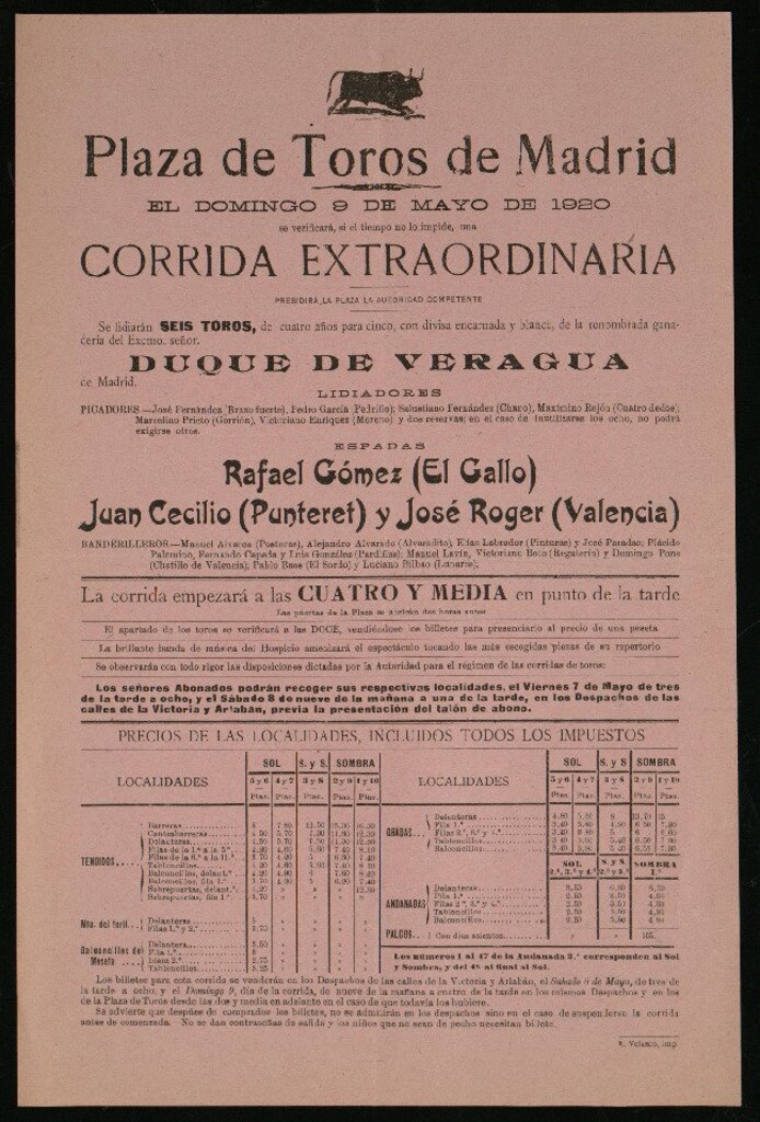 Miniatura de Plaza de Toros de Madrid, 9 de mayo de 1920