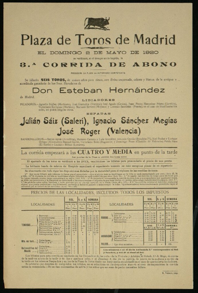 Miniatura de Plaza de Toros de Madrid, 2 de mayo de 1920