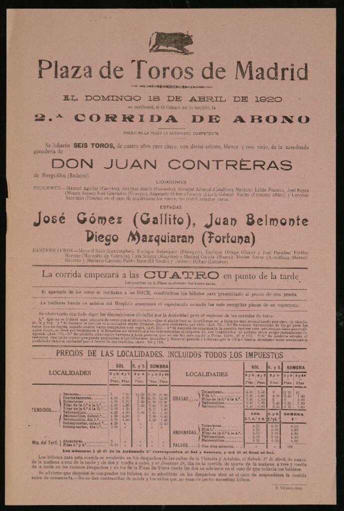 Miniatura de Plaza de Toros de Madrid, 18 de abril de 1920