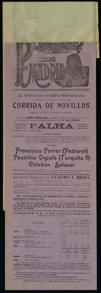 Miniatura de Plaza de Toros de Madrid, 9 de septiembre de 1923