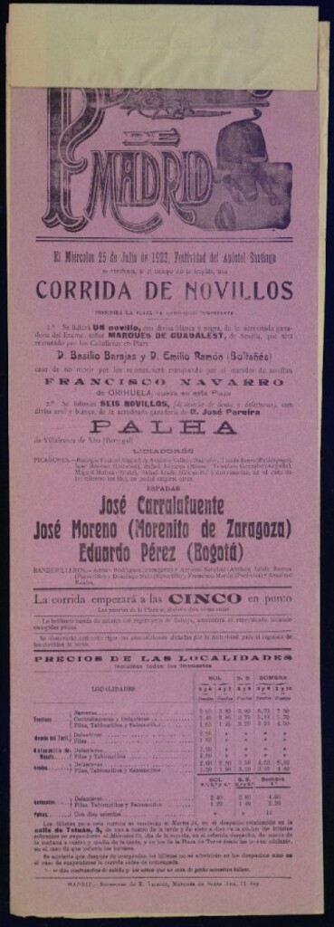 Miniatura de Plaza de Toros de Madrid, 25 de julio de 1923