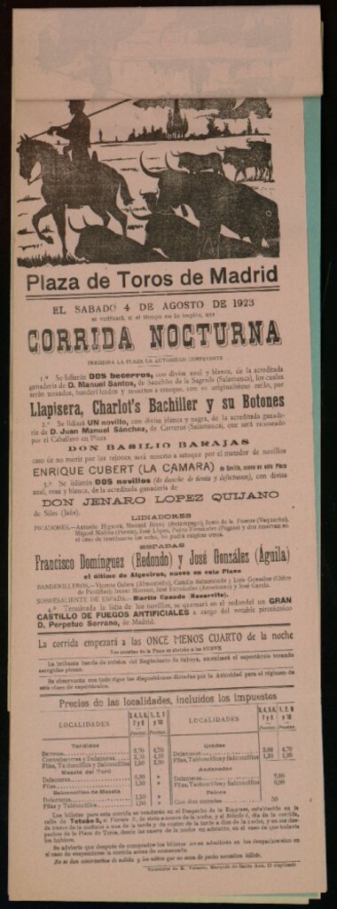 Miniatura de Plaza de Toros de Madrid, 4 de agosto de 1923