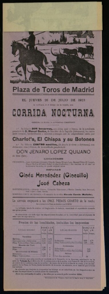 Miniatura de Plaza de Toros de Madrid, 26 de julio de 1923