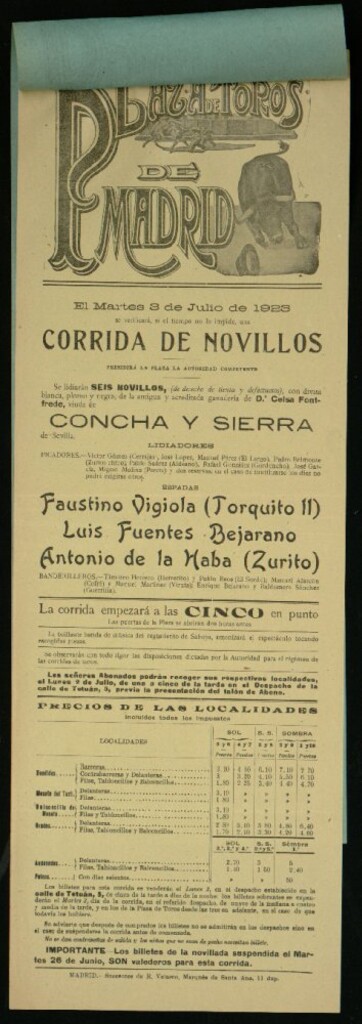 Miniatura de Plaza de Toros de Madrid, 3 de julio de 1923