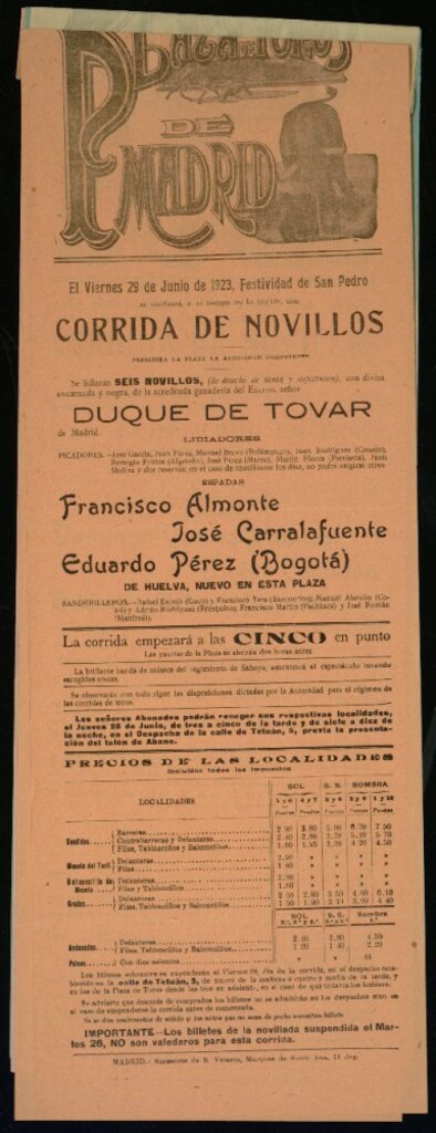 Miniatura de Plaza de Toros de Madrid, 29 de junio de 1923
