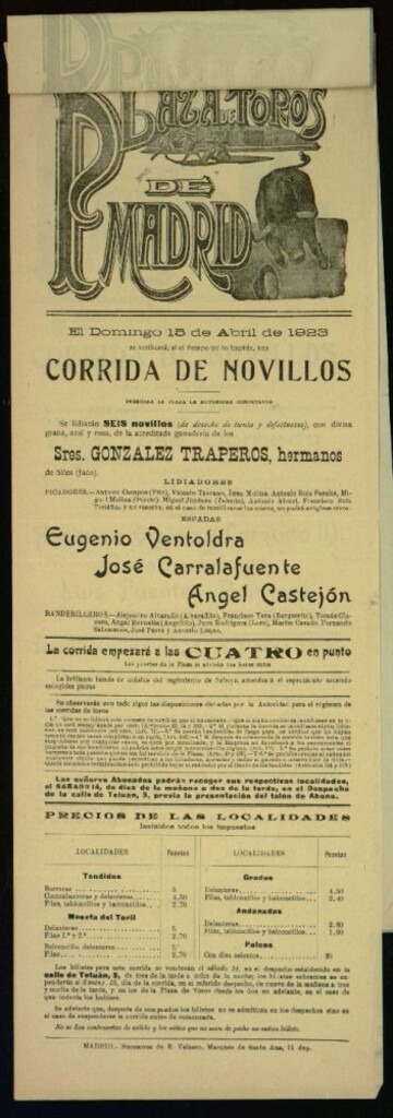 Miniatura de Plaza de Toros de Madrid, 15 de abril de 1923