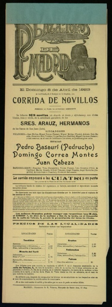 Miniatura de Plaza de Toros de Madrid, 8 de abril de 1923