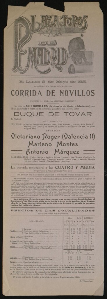 Miniatura de Plaza de Toros de Madrid, 2 de mayo de 1921