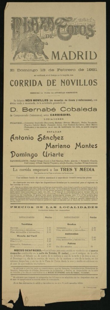 Miniatura de Plaza de Toros de Madrid, 13 de febrero de 1921