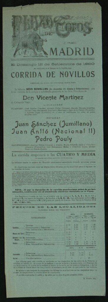 Miniatura de Plaza de Toros de Madrid, 12 de septiembre de 1920