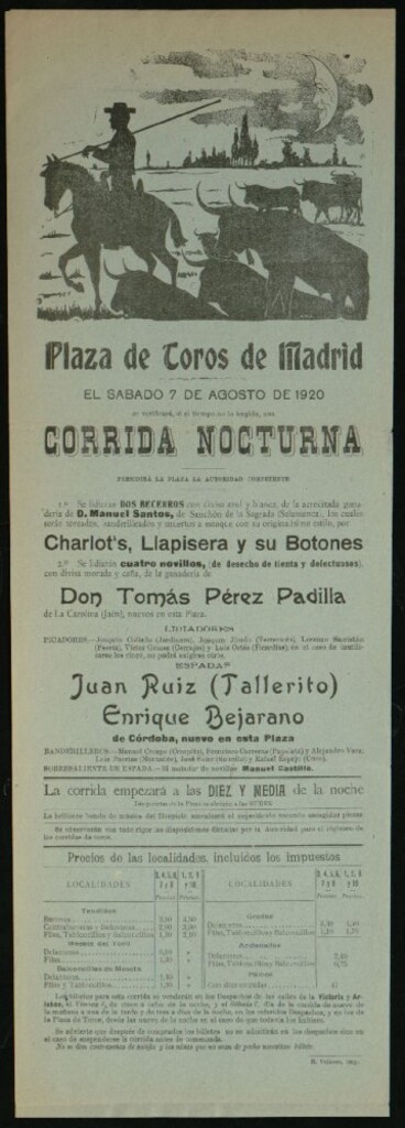 Miniatura de Plaza de Toros de Madrid, 7 de agosto de 1920