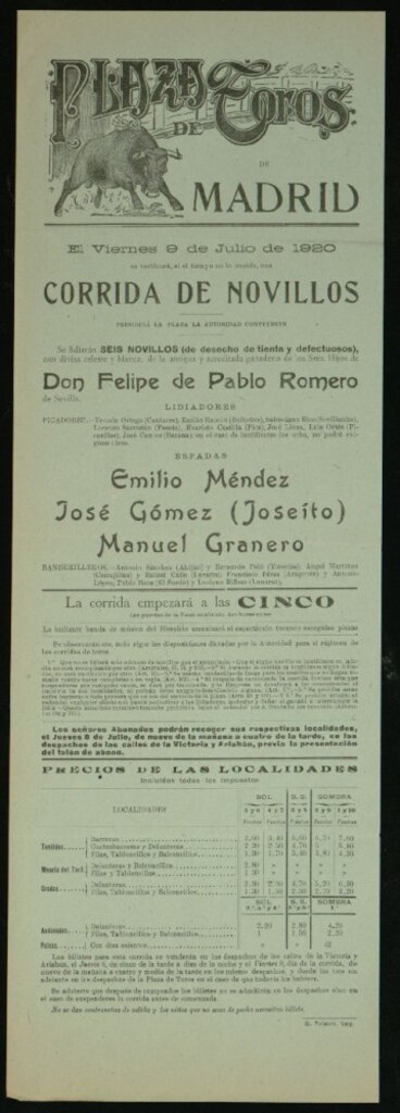Miniatura de Plaza de Toros de Madrid, 9 de julio de 1920
