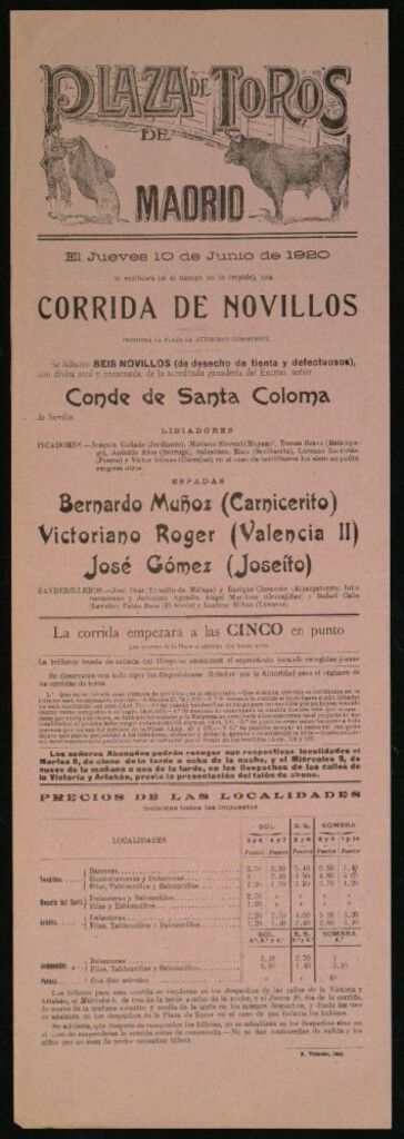 Miniatura de Plaza de Toros de Madrid, 10 de junio de 1920