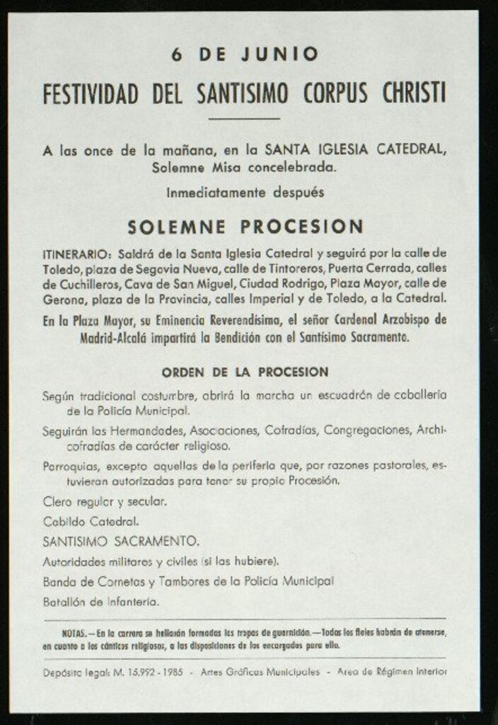Miniatura de Festividad del Santísimo Corpus Christi, 6 de junio