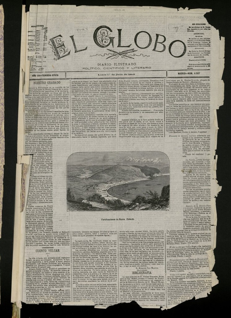Miniatura de El Globo : diario ilustrado del 1 de julio de 1889, nº 4987