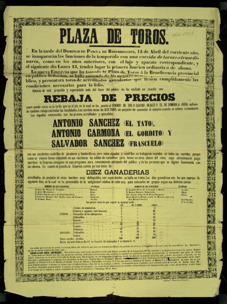 Miniatura de Plaza de Toros de Madrid, 12 de abril de 1868
