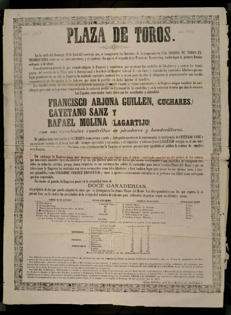 Miniatura de Plaza de Toros de Madrid, 21 de abril de 1867