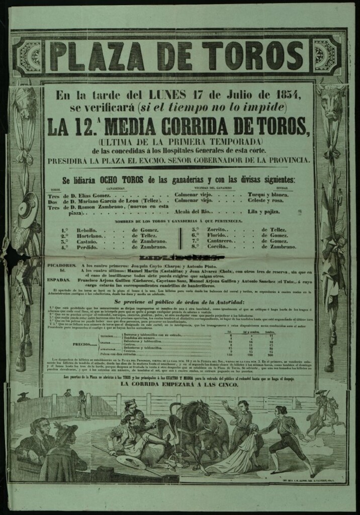 Miniatura de Plaza de Toros de Madrid, 17 de julio de 1854