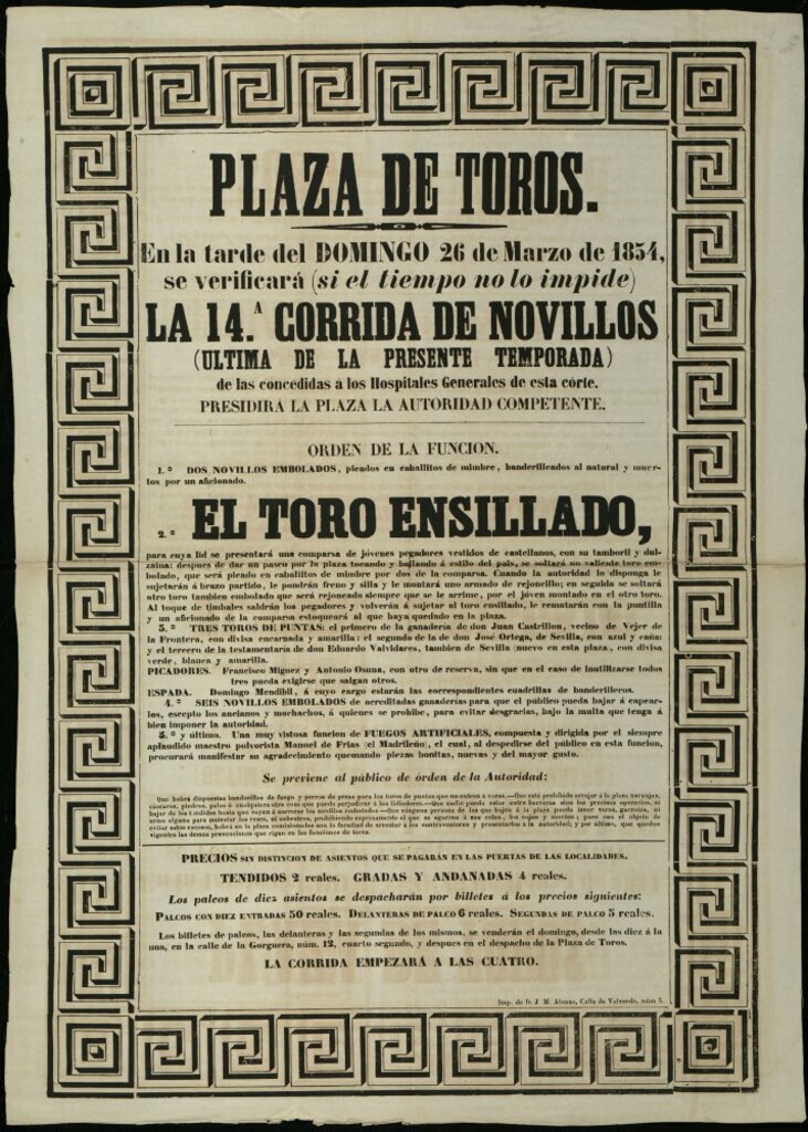 Miniatura de Plaza de Toros de Madrid, 26 de marzo de 1854