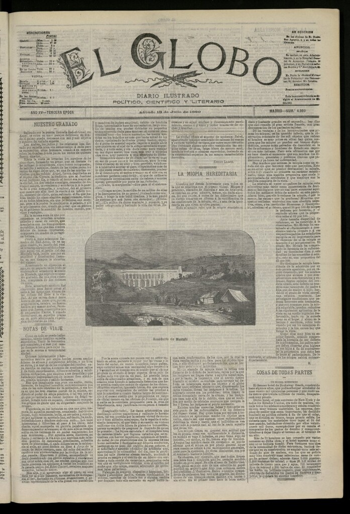 Miniatura de El Globo : diario ilustrado del 13 de julio de 1889, nº 4999