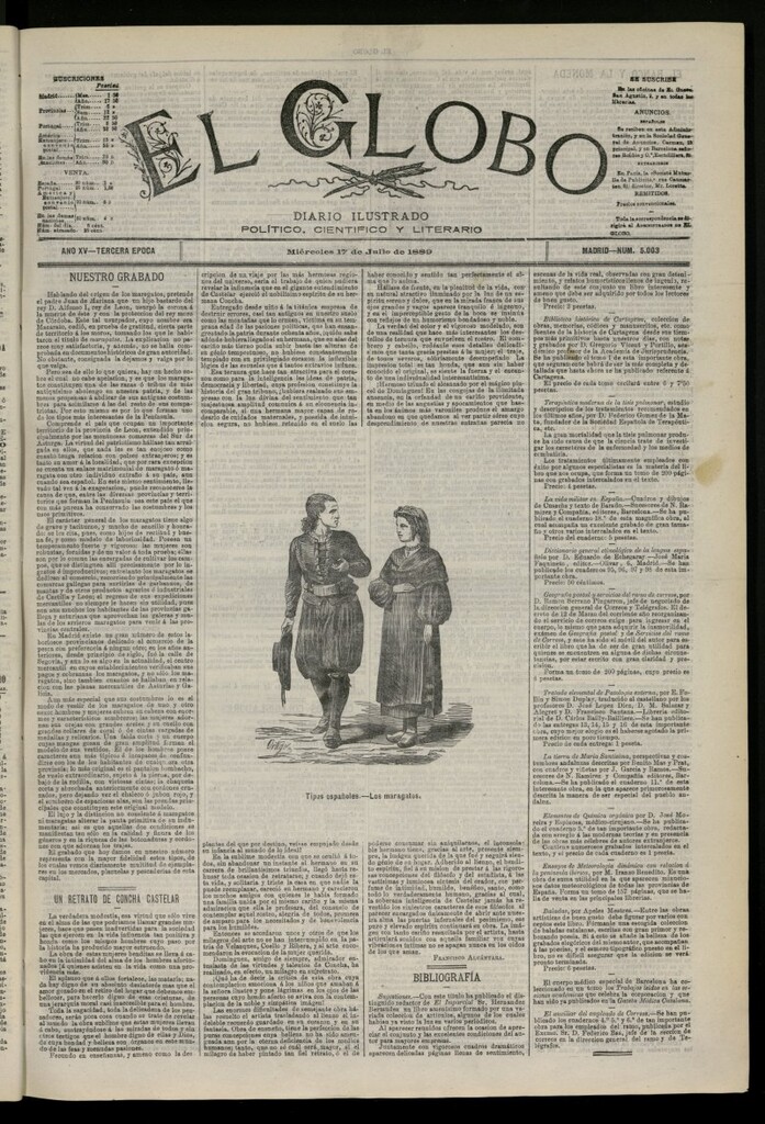 Miniatura de El Globo : diario ilustrado del 17 de julio de 1889, nº 5003