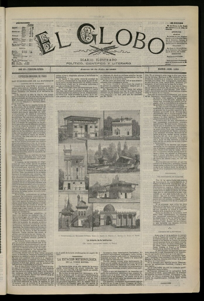 Miniatura de El Globo : diario ilustrado del 18 de julio de 1889, nº 5004