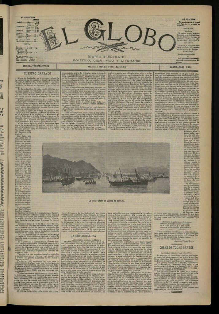 Miniatura de El Globo : diario ilustrado del 20 de julio de 1889, nº 5006