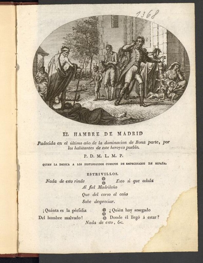 Miniatura de El hambre de Madrid : padecida en el último año de la dominacion de Bona parte [sic], por los habitantes de este heroyco pueblo