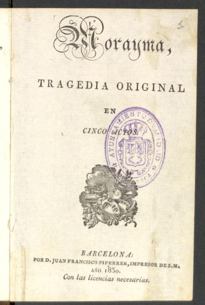 Miniatura de Morayma: tragedia original en cinco actos