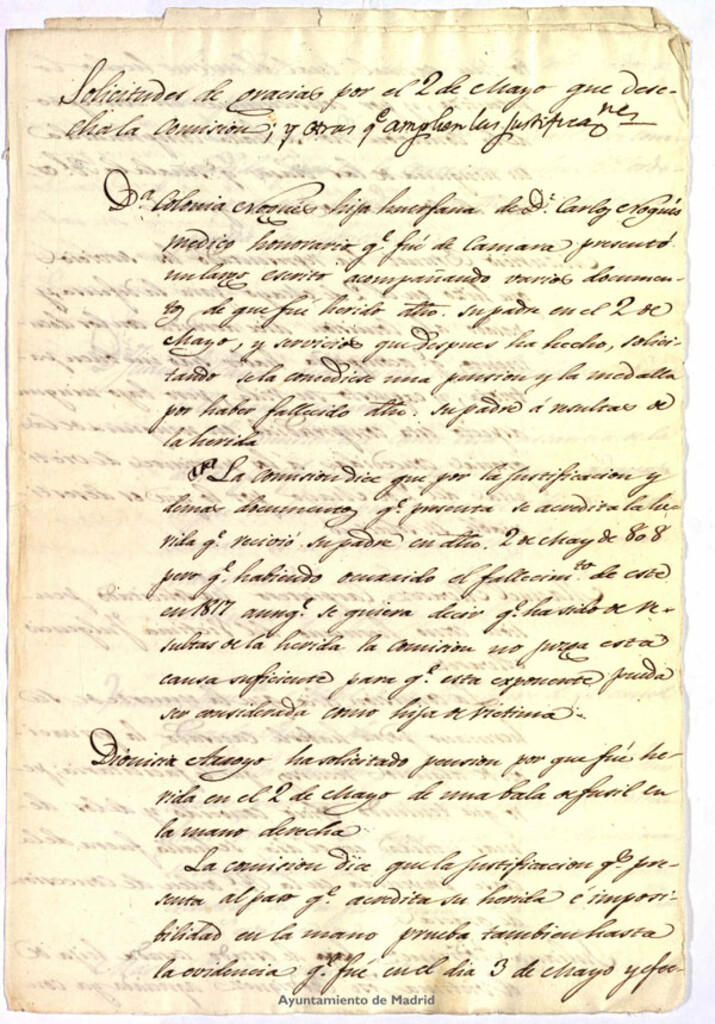 Miniatura de Relación de las solicitudes de gracia por el 2 de Mayo que desechó la Comisión, y otras en que acordó ampliasen las justificaciones.