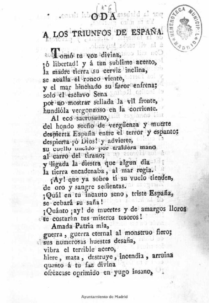 Miniatura de Oda a los triunfos de España