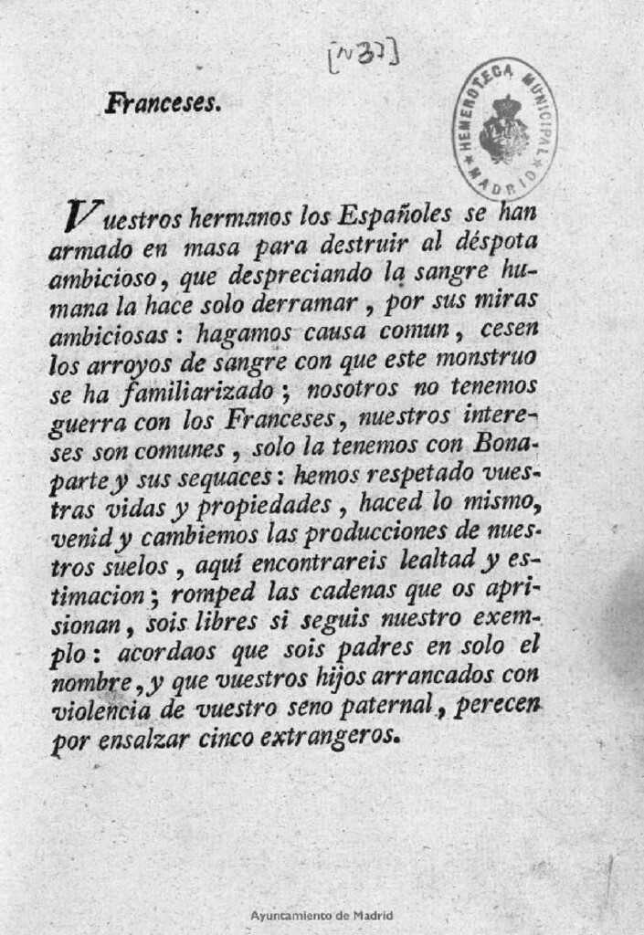 Miniatura de Franceses: vuestros hermanos los Españoles...