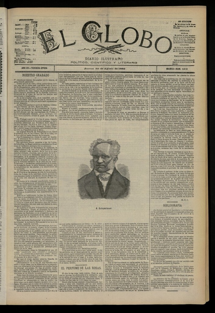 Miniatura de El Globo : diario ilustrado del 29 de agosto de 1889, nº 5046