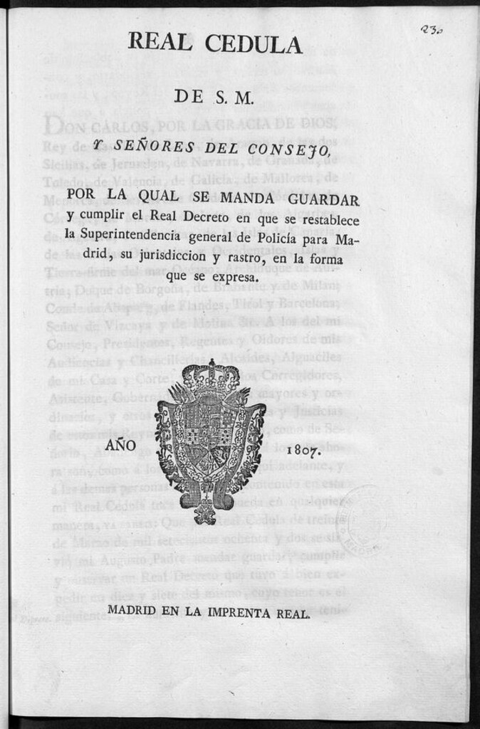 Miniatura de Cédula, 1807-12-15