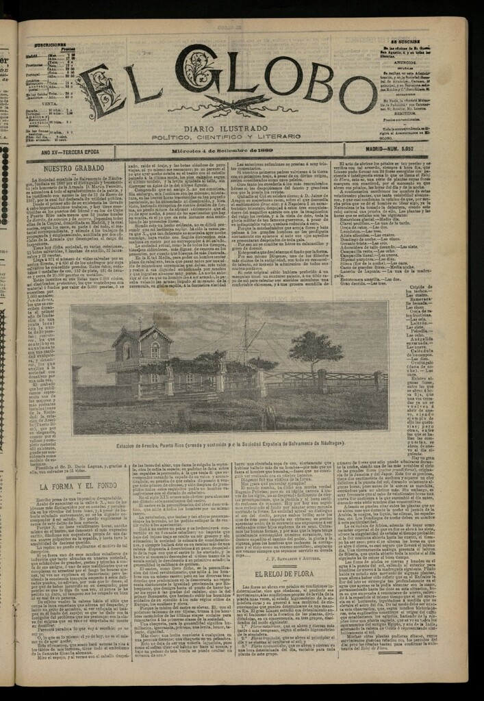 Miniatura de El Globo : diario ilustrado del 4 de septiembre de 1889, nº 5052