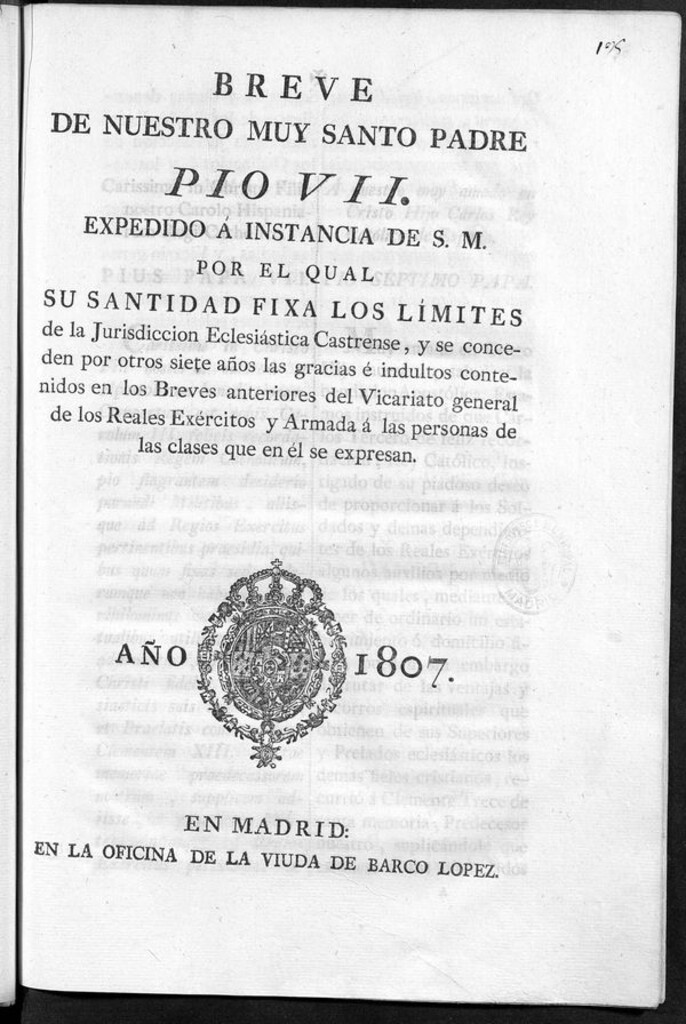 Miniatura de Breve de nuestro muy Santo Padre Pio VII