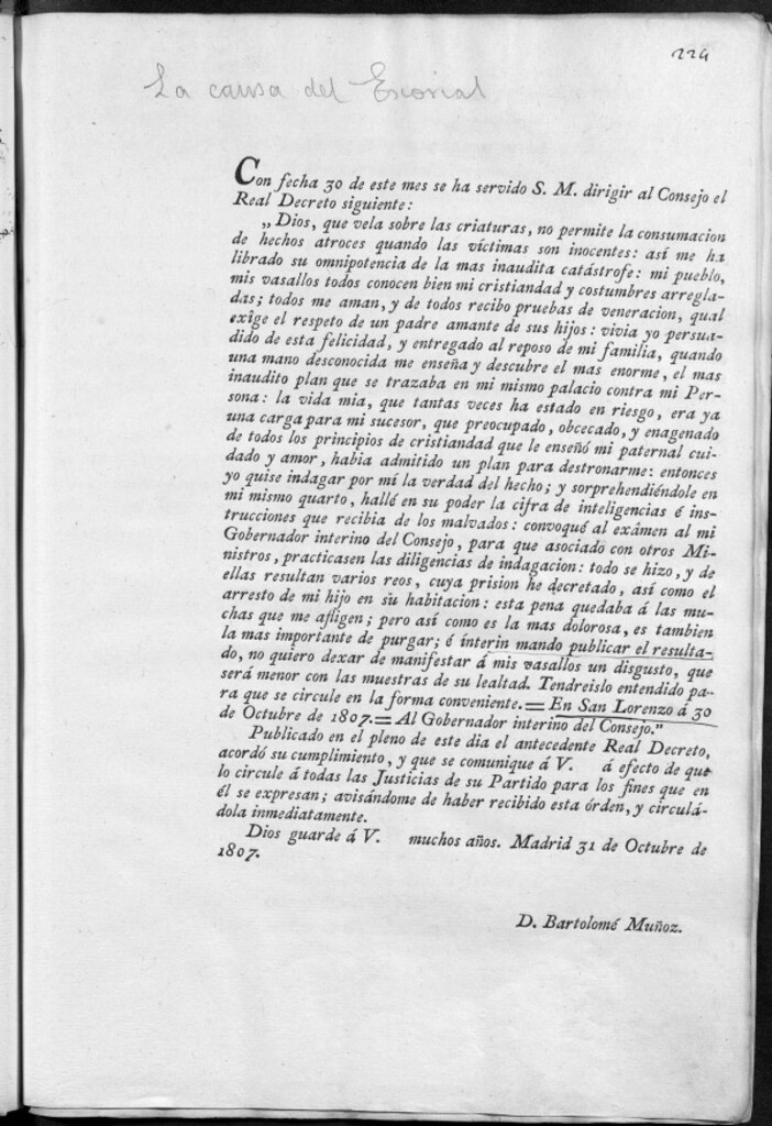 Miniatura de Con fecha 30 de este mes se ha servido S.M. dirigir al Consejo el Real Decreto siguiente:"Dios,que vela sobre las criaturas,…