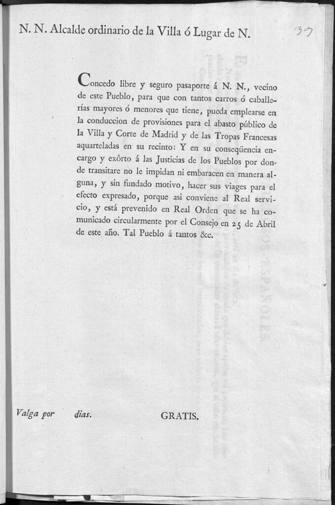 Miniatura de Modelo de pasaporte para los conductores de carros de transporte de provisiones