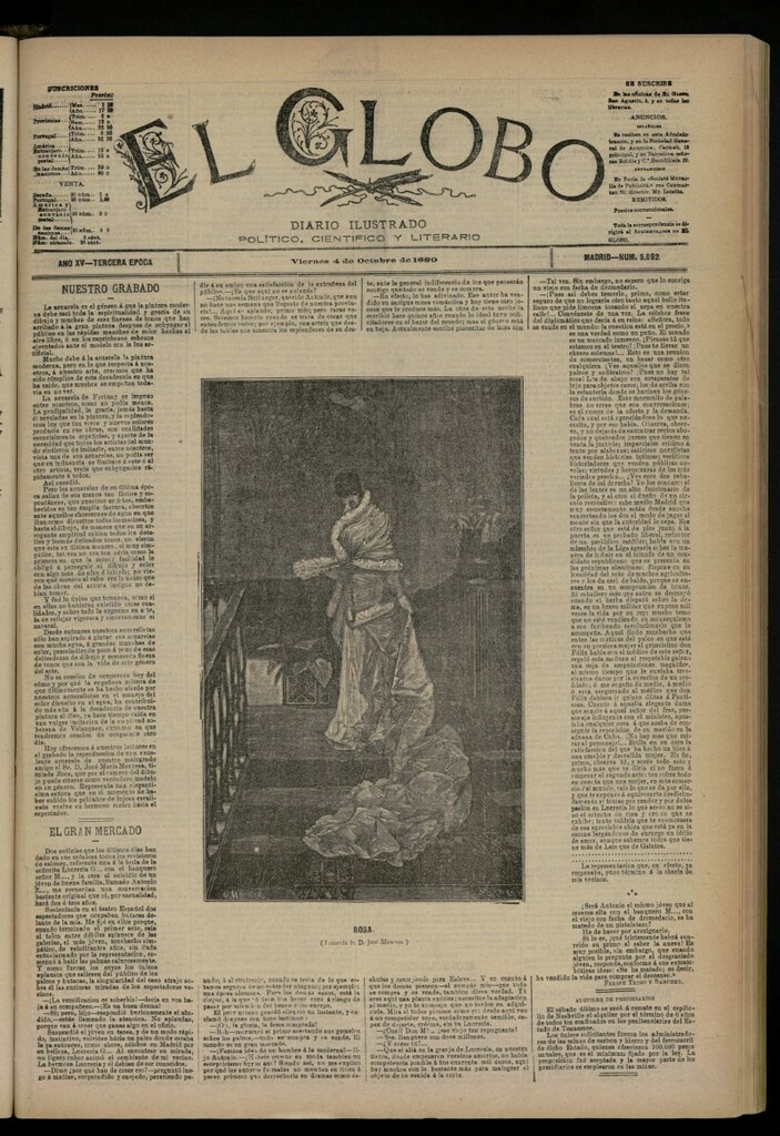 Miniatura de El Globo : diario ilustrado del 4 de octubre de 1889, nº 5082