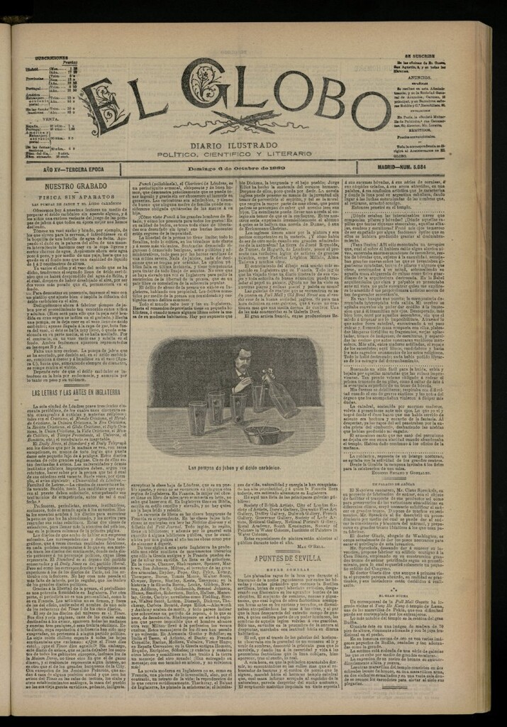 Miniatura de El Globo : diario ilustrado del 6 de octubre de 1889, nº 5084